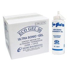 승원메디칼 에코젤 초음파젤 250mL 투명색(바디+얼굴) 12개입 1박스 (ECO GEL99), 초음파젤 250mL(투명색)