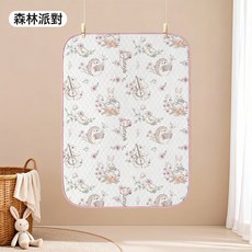 新生嬰兒隔尿墊防水可洗寶寶純棉a類透氣尿布大尺寸隔夜牀單, 1個, 森林派對:50*70cm