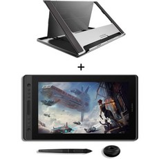 HUION KAMVAS Pro 16 그래픽 태블릿 화면 포함 156인치 풀 라미네이티드 반사 방지 유리 6개 단축키 조절 가능한 스탠드 드로잉 글쓰기 디자인 작업용 아트 PCM