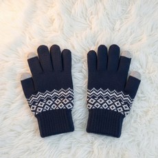 크레나 스마트폰 터치 남여공용 니트 털장갑 1+1
