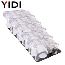 5pcs 안전 방진 12mm 토글 스위치 플립 업 캡 먼지 커버 가드 자동차 보트 항공기 라이트 블랙 그린, 01 5PCS, 05 Transparent White