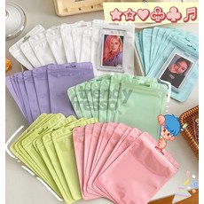 마켓그리드 지퍼백 봉투 마카롱 포카봉투, 퍼플(b)