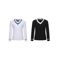 힐크릭 여성골프봄스웨터 골조직브이넥풀오버_SC