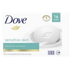 Dove 도브 센시티브 스킨 솝 비누 16개입 60oz(1.7kg), 1.7kg