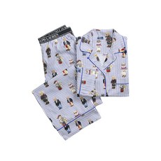 폴로랄프로렌 스트라이프 베어 프린트 파자마 세트 2p