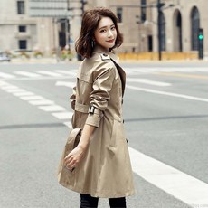라오농 여성 긴팔 트렌치 하프코트 트렌치 코트 허리조임 슬림핏 자켓+KII02X
