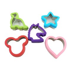 들을위한 2PCS 샌드위치 커터 세트 동물 공룡 스타 하트 모양 스테인레스 스틸 빵 금형 금속 쿠키 커터 금형 킹