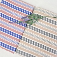 더블브리즈 스트라이프 / 요루 2중거즈 면100% 천 워싱 부드러운 원단, 1개, 베이지