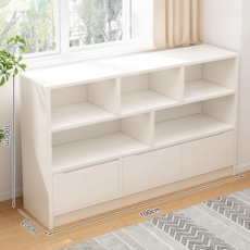 보코토 책장 대용량 책꽂이 와이드 오픈형 수납책장 거실 서재 침실 다용도 수납책장, 3단, 화이트