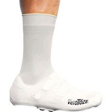 VeloToze 스냅이 있는 톨 실리콘 신발 커버 - 로드 사이클링 방수 방풍 재사용 가능한 부츠 스타일 오버슈즈 겨울 비 추운 날씨의 자전거 라이딩용 남성 및 여성용, Large, 화이트