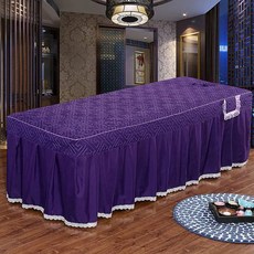 미용베드커버 피부관리실 이불 뷰티 침대 커버 침대보 구멍 바디 마사지 시트, 60x180cm, deep purple