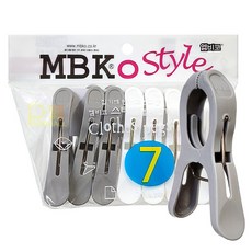 엠비코 스타일 빨래집게 특대7p (국산 빨래줄 집개 세탁 양말 건조)