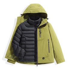 秋冬季情侶款戶外休閑防風防水透氣保暖登山服外套 短款羽絨服