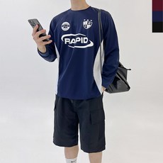 데일리핏 남자 스포츠 클럽 유니폼 오버핏 럭비 풋볼 져지 티셔츠(3color)