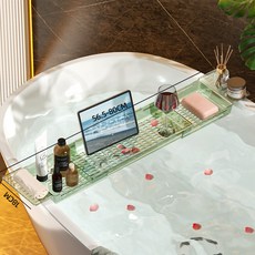 浴缸置物架衛生間可伸縮瀝水架置物板浴室浴桶支架洗澡托盤浴室架生活用品家居日用好物小紅書同款居家日用品, 透綠色浴缸架, 1個