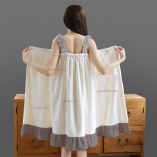 可穿式浴巾女弔帶浴裙浴袍浴衣吸水速乾不掉毛可裹穿戴式洗澡巾, 1個, 【清涼薄款】柔粉色,均碼（80-170斤）