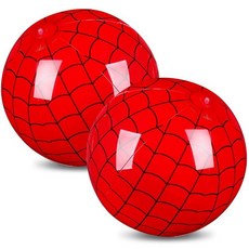 Vertintong 4팩 30cm(11.8인치) 거미줄 테마 비치 볼 아동용 공기 주입식 벌크 여름 수영장 게임 스파이더 레드 장식 생일 파티 연말 수업 용품 선물, 2