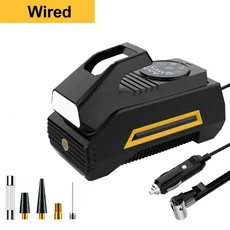 120W 150PSI 스마트 자동차 에어 무선/유선 전기 휴대용 타이어 공기 펌프 자동차 오토바이 자전거 타이어 보트 공용, Wired Style, 1개