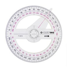제도용 다이얼포인터 360도 원형 각도기 공부방 교구 예비초등 수학, 1개