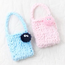 집콕 퍼피파인 미니 가방 먼지 인형 만들기 DIY키트, 화이트 KIT, 1개