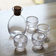 日式 清酒壺 溫酒器 套裝 玻璃 酒具組合, 1個, 透明一壺四杯