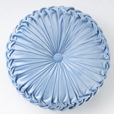 엉클조이 데이지 꽃모양 벨벳 쿠션 원형 등받이 인테리어 HH176, 연한블루