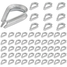 와이어 로프의 표면 마모를 방지하는 로프 빨랫줄 케이블 바늘 도구를 위한 60PCS M3 스테인리스 스틸 골무 삼각 링 보호