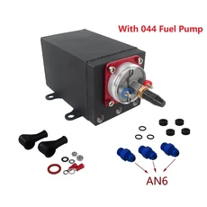 단일 연료 펌프 서지 탱크 캐치 캔 044 또는 380 LPH 블랙 PQY 다양한 피팅, 03 AN6 Silver fuel pump