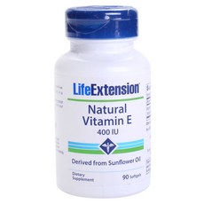 LIFE EXTENSION 維他命E膠囊 400IU, 1個, 90 件