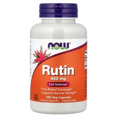 NOW Foods 루틴 450mg 베지 캡슐 100정 NOW-00735, NOW Foods (나우 푸드) Foods, 루틴, 4, 1개