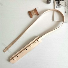 스페셜 창고 정리 피쉬골침 크로스 조절 가능 가죽 가방 끈 핸드메이드 액세서리 DIY, 아이보리 이중 소가죽, 1개