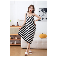 살짝잉 귀여운 줄무늬 착용형 샤워가운 여성목욕가운