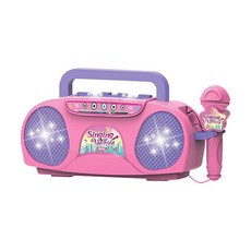 兒童復古玩具 炫燈光唱歌機 麥克風KTV話筒 益智趣味玩具, 粉色公主唱歌機,標準配置, 1個