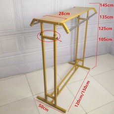 【貓嶼】服裝架落地中島架女裝童裝架落雙桿衣服架落服裝店落地衣架雙排廠, 金色雙槓高度可調長1.5米---網紅同款, 1個