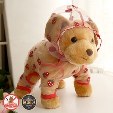 강아지 고양이 올인원 대형견 진드기제거 모기퇴치 해충방지 망사올인원 D딸기, 1개