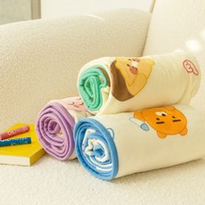 카카오프렌즈 라이언 어피치 드로잉 극세사 무릎 담요 똑딱이