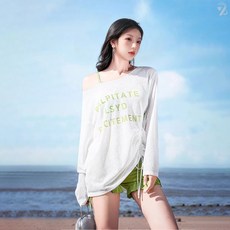 708090 여성 분리형 모디스 수영복 착용감 부드럽고 편안한 디자인, 그린
