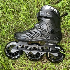 레이싱 3륜 인라인 성인용 스케이트 스케이팅 전문가 스피드, 1개, 쿨블랙 110mm