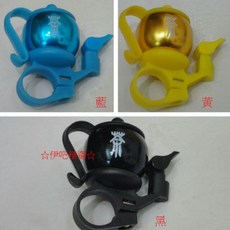 伊吧精選 茶壺造型自行車鈴鐺 清脆響亮 安全警示 個性化裝飾, 黑色, 1個
