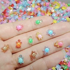 제너럴케이 행운 야광 초미니 거북이 파츠+pp케이스, 100개, 혼합색