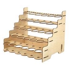 shangren DIY 기본 페인트 병 브러쉬 랙 에폭시 도구 다층 나무 주최자 보관 디스플레이 스탠드, 설명한대로, 목재, 28홀 35mm B, 1개