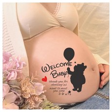 임신 사진 스티커 바디 페인트 타투 스티커 아기 남자 아이 여자 아이 라인아트 I5Ⅲ 심플 귀엽고 세련된 선물 출산 축하 마타니티 스티커 임산부 배 셀프 포토 임신 사진 스티커 붙