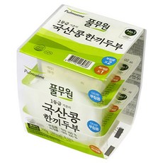 풀무원 국산콩100% 혼밥 한끼 두부 3개 (부침용2개+찌개용1개) 110g 3개