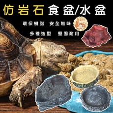 陸龜食盆 爬蟲兩棲餵食盤 水盆, 1個, 林紋石盆