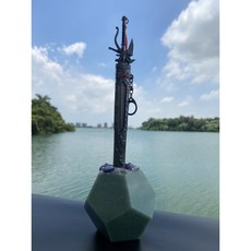 石中劍之天然玉石 王者之劍拆信刀--石中寶劍象徵鎮妖除魔防小人.辦公室必備(台灣在地文創)