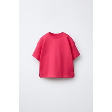 국내배송 자라 ZARA 인터록 플레인 티셔츠 - 스트로베리 970587