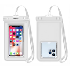 제로필 IPX8등급 스마트폰 방수케이스 방수팩 + 길이조절 넥스트랩 + 암밴드 + 손목스트랩, 1개, 화이트