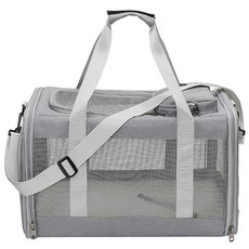 소유라이프 고양이 이동장 강아지 가방 애견 캐리어 산책 백팩 포대기 케이지 기내용 슬링백, 01.그레이, 1개