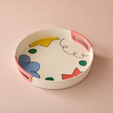 모던하우스 콩알이 뱀부파이버 원형핸들쟁반 PL0125111, 1개, 이미지참고