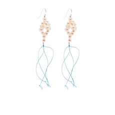 블루번햄 스털링 실버 펄 드롭 이어링